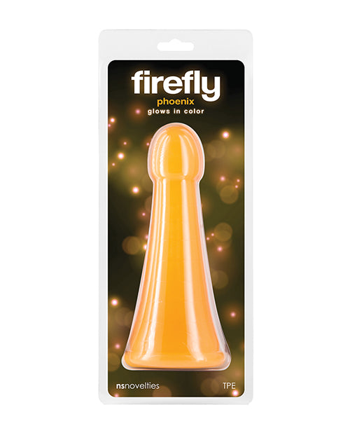 Firefly Dildo Glow-in-the-Dark Orange Body-Safe TPE for Nighttime Intimate Play