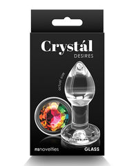 Crystal Glass Anal Plug Rainbow Gem Borosilicate Design for Stylish Anal Play and Comfort