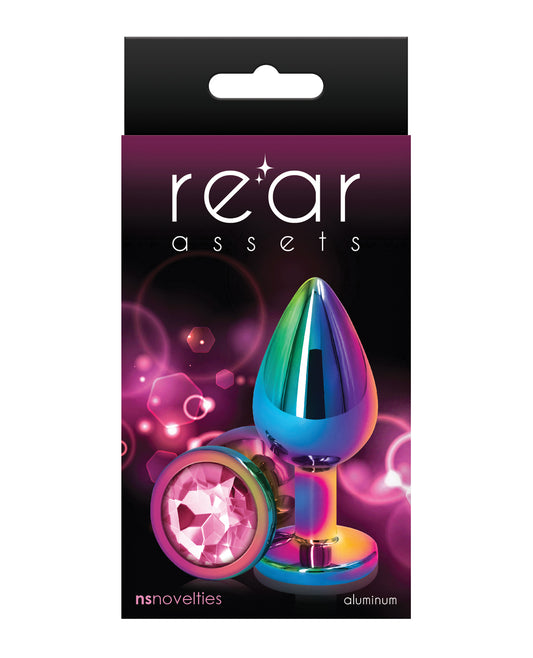 Rear Assets anal plug chrome-plated lightweight aluminum pink design for pleasurable stimulation and visual enjoyment