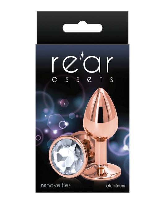 Rear Assets Anal Plug Chrome-Plated Lightweight Aluminum Clear Crystal for Sensual Excitement