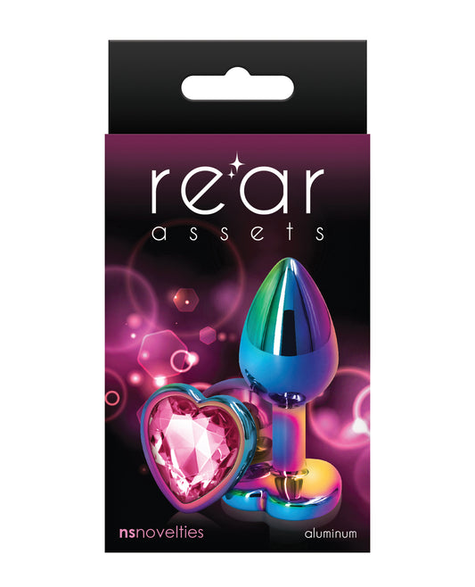 Rear Assets Anal Plug Chrome-Plated Pink Heart Design Lightweight Aluminum for Sensual Pleasure