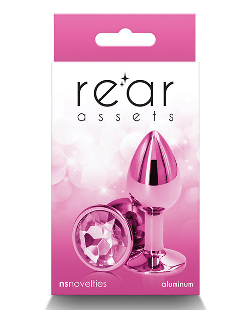 Rear Assets Anal Plug Chrome-Plated Lightweight Aluminum Small Pink for Comfortable Anal Play