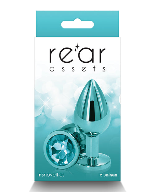 Rear Assets Anal Plug Chrome-Plated Lightweight Aluminum Teal for Sensual and Visual Excitement