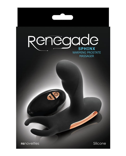 Renegade Anal Products Sphinx Warming Prostate Massager with Vibrating Ball Sac Ring for Enhanced Stimulation