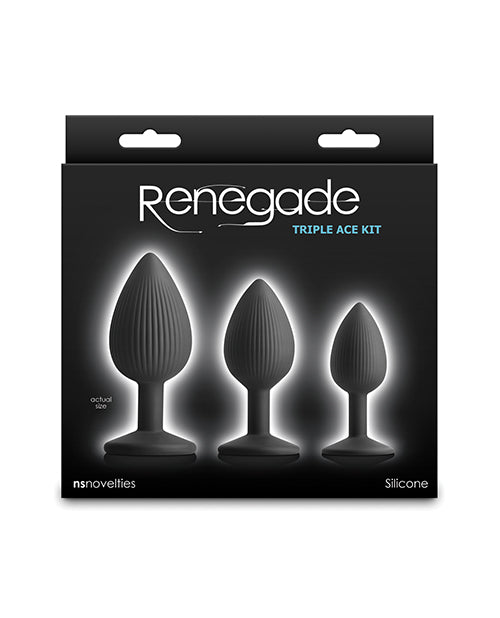 Renegade Anal Plug Kit with Textured Silicone and Suction Base for Comfortable Anal Play