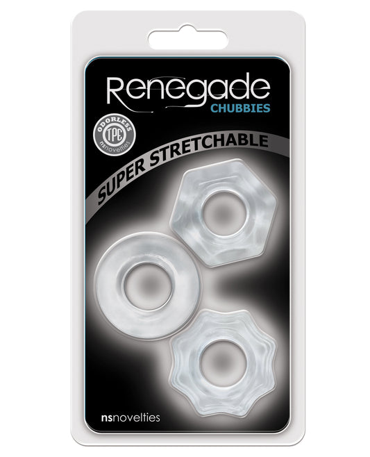 Renegade Penis Enhancement Rings Super-Stretchy Odorless TPE Set for Climax Control and Prolonged Pleasure