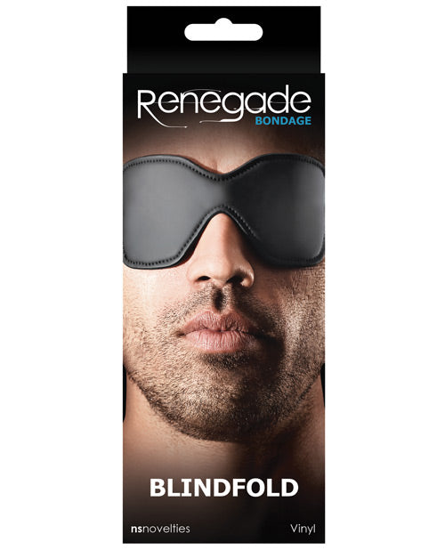 Renegade Bondage Blindfold black vinyl sensory play contoured fit for enhanced restraint and light deprivation