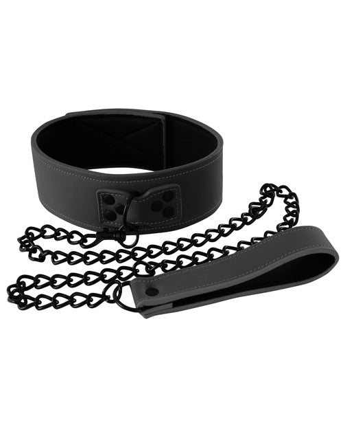 Renegade Bondage Collar in Black with Adjustable Vinyl Design