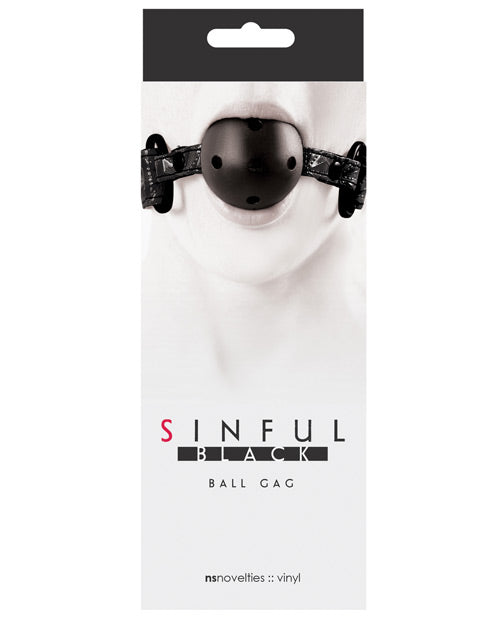 Sinful Bondage Ball Gag Adjustable Strap Nickel-Free Hardware for Safe Sensory Play