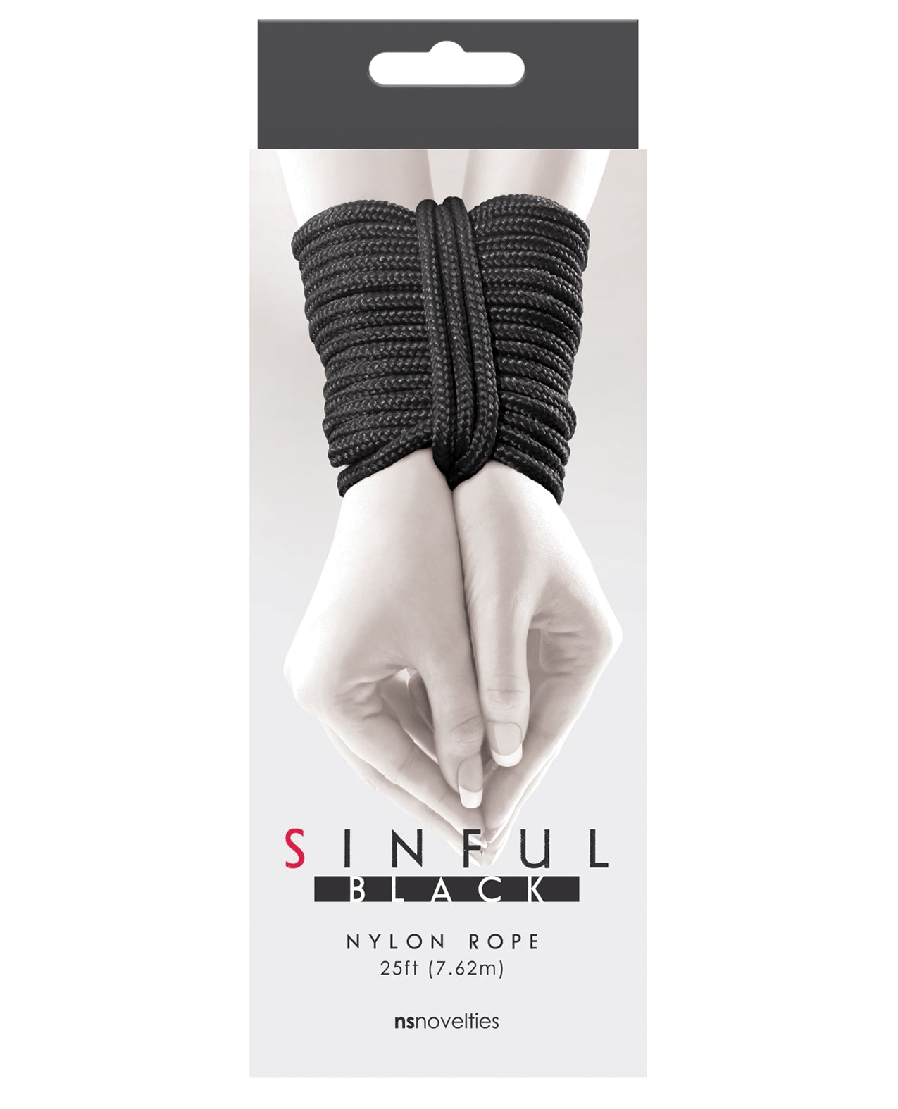Sinful Bondage Rope solid-braided black nylon soft flexible design for secure restraint play