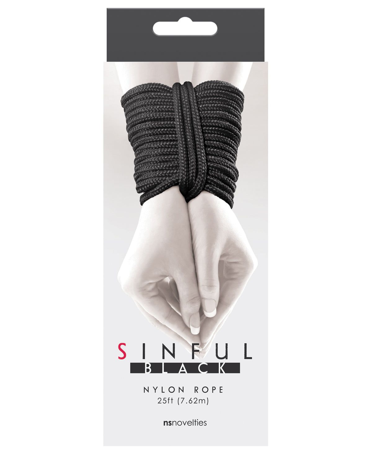 Sinful Bondage Rope solid-braided black nylon soft flexible design for secure restraint play