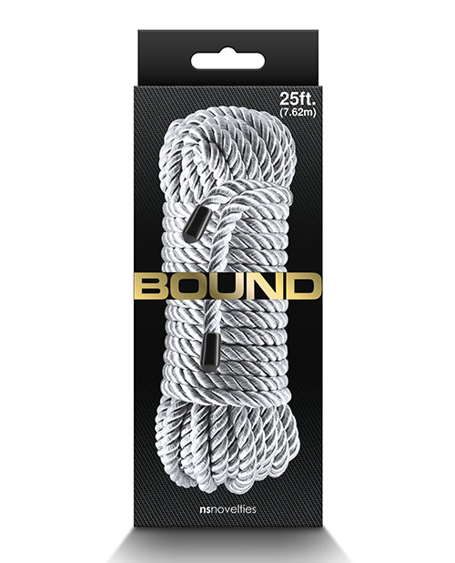 Bound Bondage Rope Silver Soft Polyester Fiber 25ft Versatile Non-Chafing for Comfortable Restraint Play
