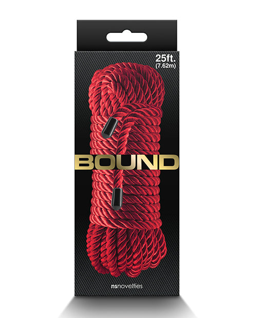 Bound Bondage Rope Red 25ft Soft Polyester for Comfortable Secure Restraint Play