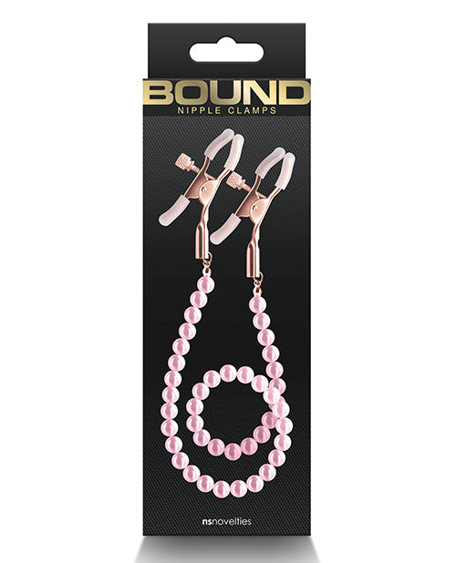 Bound Nipple Clamps Pink Adjustable Design Silicone Tips for Comfortable and Erotic Nipple Stimulation