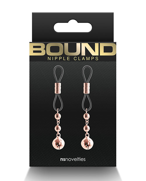 Bound nipple clamps rose gold adjustable design silicone tips for comfortable bondage restraint play