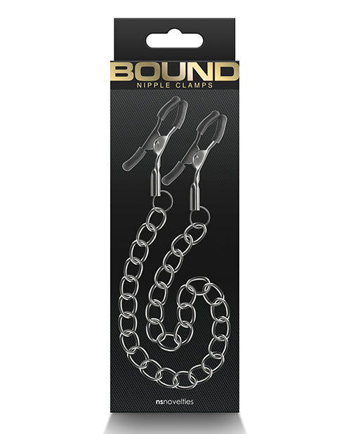 Bound Nipple Clamps Adjustable Gunmetal Silicone Tips for Comfortable Sensual Bondage Play