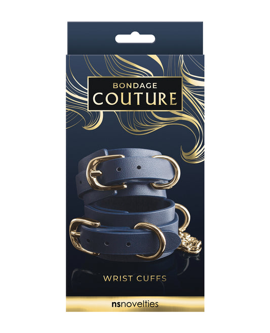 Bondage Couture Bondage Blindfolds & Restraints Blue Vinyl Wrist Cuff with Nickel-Free Hardware for Comfortable Secure Restraint