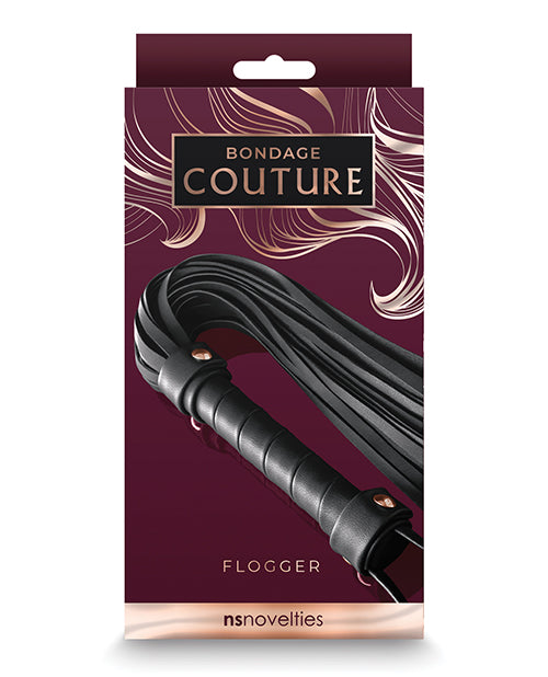 Bondage Couture Bondage Blindfolds & Restraints Synthetic Black Flogger Nickel-Free Hardware for Elegant BDSM Play