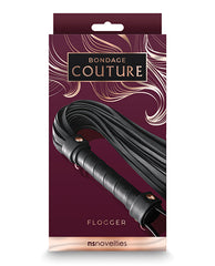 Bondage Couture Bondage Blindfolds & Restraints Synthetic Black Flogger Nickel-Free Hardware for Elegant BDSM Play