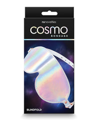 Cosmo Bondage Blindfold holographic vinyl rose gold hardware adjustable fit for sensory restriction