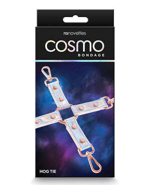 Cosmo Bondage Hogtie Holographic Vinyl Rose Gold Hardware Adjustable Fit for Secure Restraint