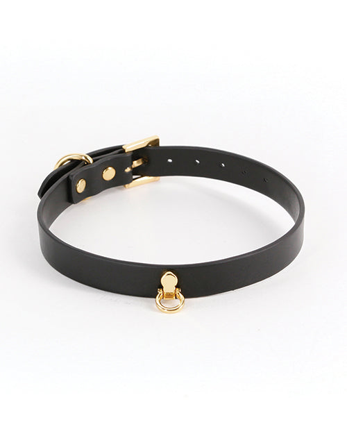 Fetish and Fashion Black Bondage Collar Adjustable O-ring Nickel-Free Hardware for Comfortable Restraint Sessions