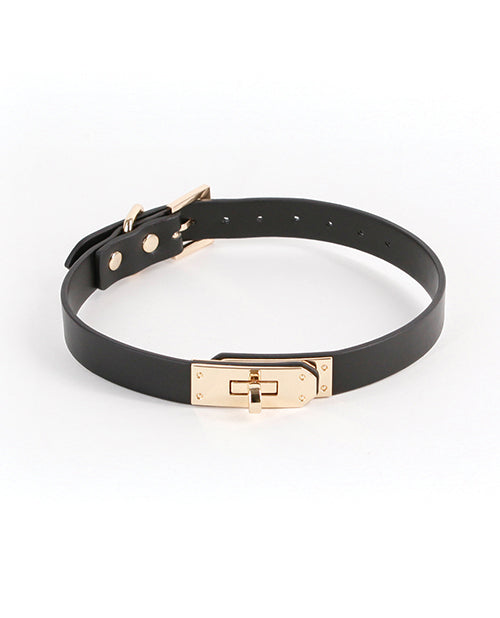 Fetish and Fashion Bondage Collar Adjustable Black PU with O-Ring for Stylish Bondage and Restraint