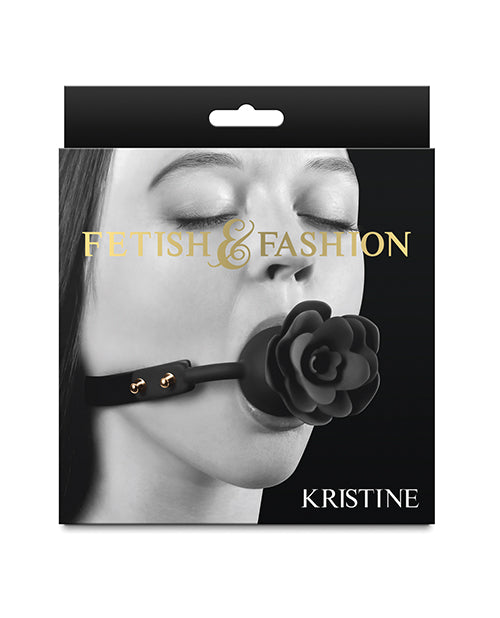 Fetish and Fashion Black Ball Gag Adjustable PU Strap Nickel-Free Hardware for BDSM Restraint