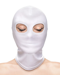 Fetish & Fashion Bondage Blindfolds & Restraints White Nylon Hood with Eye Openings for Sensory Play and Comfortable Fit