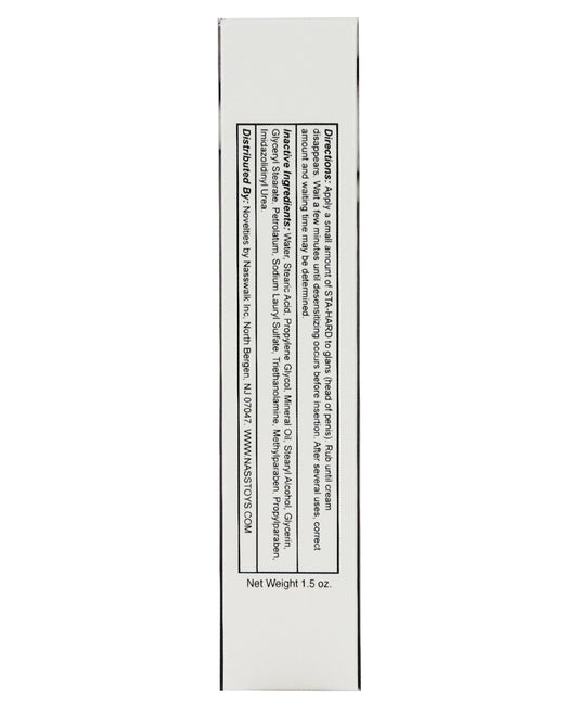 Sta-Hard Unflavored Delay Cream with Benzocaine - 1.5 oz Tube