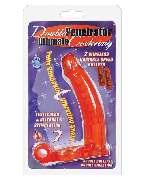 Nasstoys Penis Enhancement Double Penetrator Ultimate Cockring with Dual Shaft Vibrators for Enhanced Stimulation
