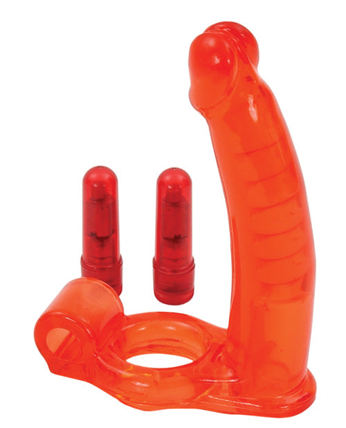 Double Penetrator Ultimate Cockring with Dual Shaft and Bullet Vibrators