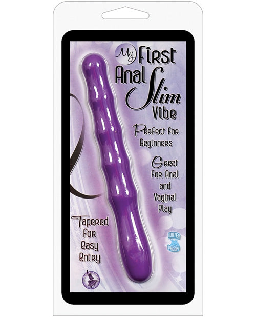 My 1st Anal Slim Vibrator with Tapered Beaded Texture for Comfortable Beginner Anal Play