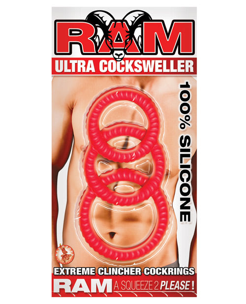 Ram Silicone Cockring Set textured adjustable rings for penis enhancement and prolonged pleasure