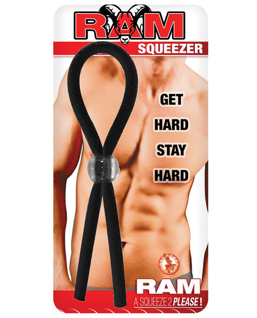 Ram Adjustable Cock Ring Red Latex Lasso Style with Cinching Mechanism for Enhanced Intimacy