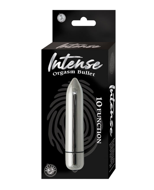 Intense Vibrators Bullet Vibrator Silver Finish 10 Functions Waterproof for Discreet Pleasure