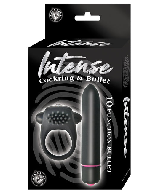 Intense Stimulators Vibrating Cockring 10-Function Bullet Waterproof Design for Enhanced Couples Pleasure