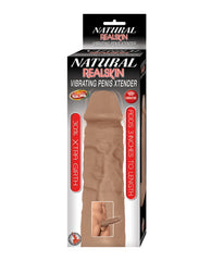 Natural Realskin Penis Enhancement Sleeve Vibrating Feature Extra Length for Realistic Sensation