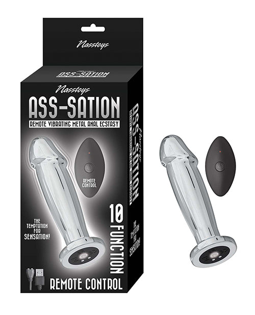 Nasstoys Anal Plug Remote Vibrating Metal 10 Vibration Functions Silver for Anal Pleasure and Sensation Play