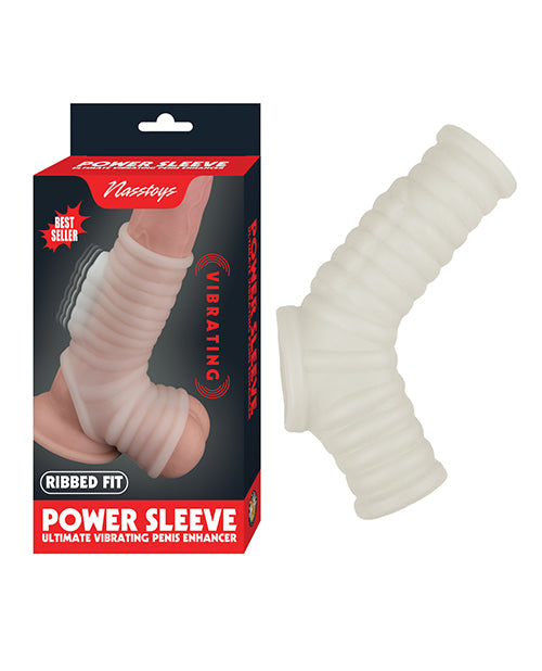 Nasstoys Penis Enhancement Sleeve with Ribbed Texture and Removable Vibrating Bullet for Added Girth and Stimulation