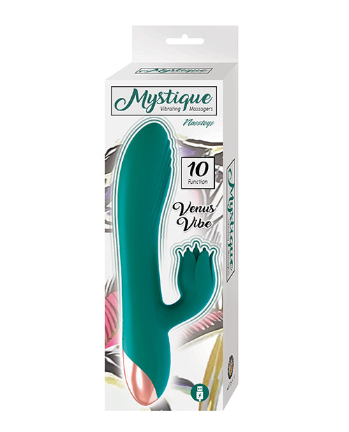 Mystique Vibrator Dual Motors Flicking Petal Silicone Green for Targeted Intimate Stimulation