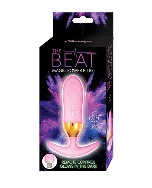 Nasstoys Anal Plug rechargeable pink with glow-in-the-dark remote for discreet and comfortable backdoor use
