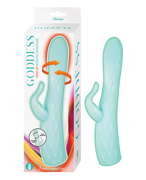 Goddess Vibrator Heat-Up Dual Motor Rotating Shaft Textured Rabbit for Enhanced Dual Stimulation