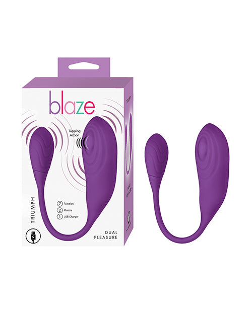 Blaze Vibrator Purple 7 Tapping Functions Dual Motors for Intense Targeted Stimulation
