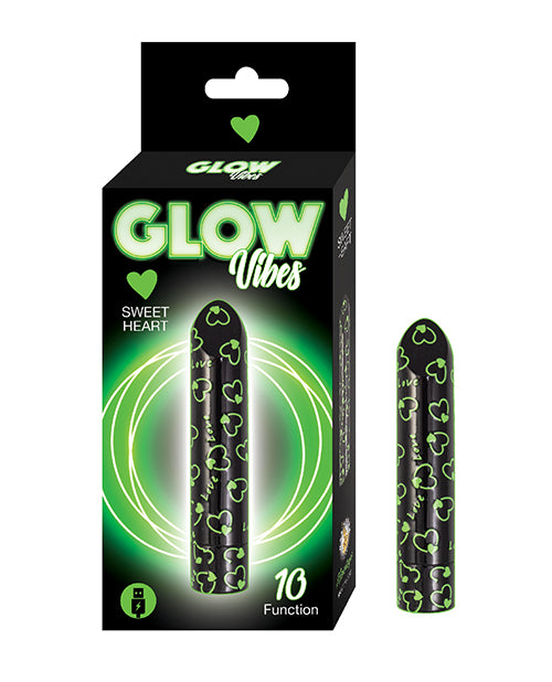 Glow Dicks Stimulator Glow-in-the-Dark Heart Design with 10 Functions for Discreet Personal Play