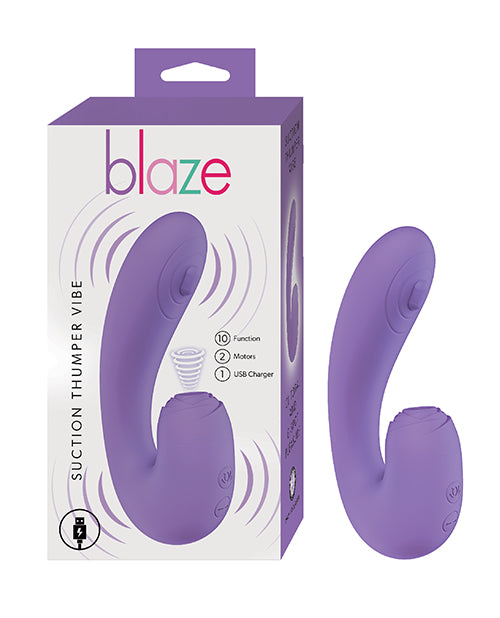 Blaze Stimulator Rabbit-Style Dual Vibrator Suction Thumper Pad for Intense G-Spot or P-Spot Stimulation