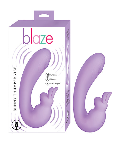 Blaze Stimulators Silicone Bunny Thumper Vibe with Dual Motors and Thumper Pad for Vibrating Dual Stimulation