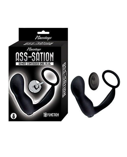 Ass-sation Anal Plug Remote Control Cock Ring Body-Safe Silicone Powerful Vibrations for Prostate Stimulation