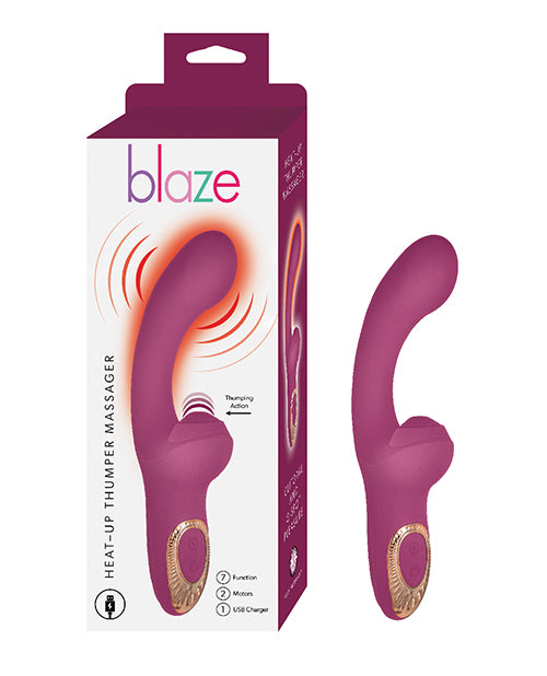 Blaze Vibrator Heat-Up Thumper Dual Motors Warming Feature for G-Spot or P-Spot Stimulation