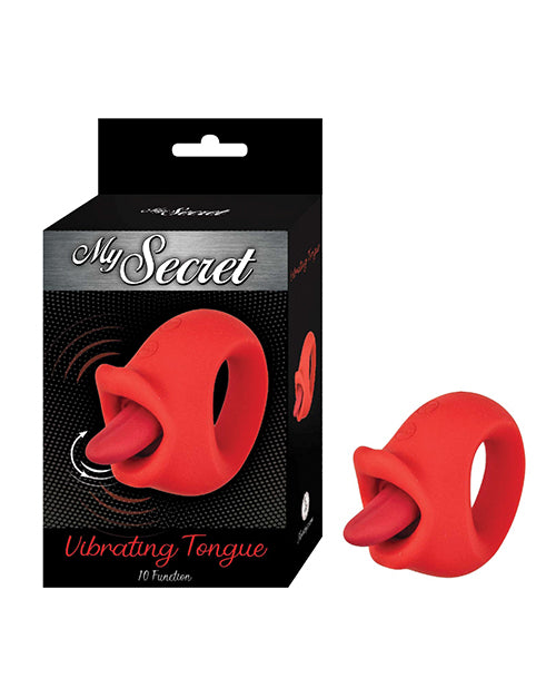 Nasstoys Stimulator Red Vibrating Tongue with 10 Functions Waterproof Design for Oral-Like Sensations